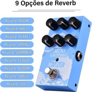 Pedal Reverb Mini Universe M-VAVE - 9 Efeitos de Reverb