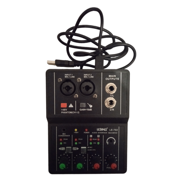 Mesa de Som / Interface de Áudio 2 Canais - Transmissões Profissionais! - Imagem 2