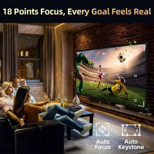 Projetor CAIWEI A10R 1800ANSI 1920 * 1080P Full HD 4K Smart Android com foco automático e projetores de cinema em casa para filmes e vídeos - Imagem 6