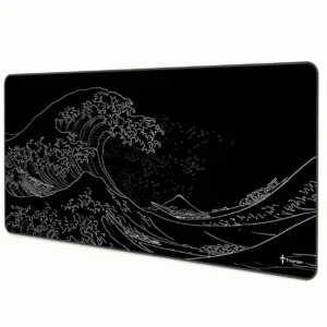 Mouse Pad Gamer Extra Grande Profissional 90x40 Deskpad Branco Preto Ergonômico Speed OndaTitorion