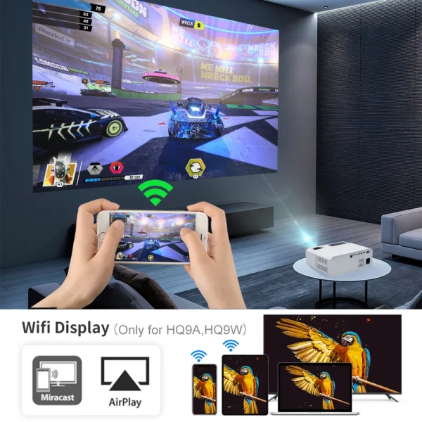Novo original everycom hq9 projetor led nativo 1920*1080 fhd vídeo android 5g wifi home theater telefone inteligente beamer suporte 4k - Imagem 4