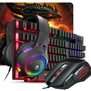Combo Gamer Periféricos Teclado Mouse Rgb Mouse Pad Headset