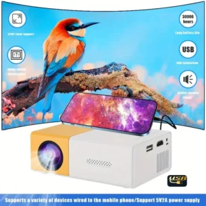 Projetor de home theater led pequeno projetor portátil ao ar livre 300 lumens home theater acampamento ao ar livre reunião de escritório