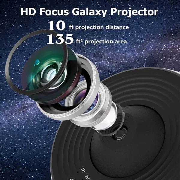 Projetor de galáxia de luz noturna Projetor de céu estrelado 360 ° Lâmpada planetária giratória para quarto infantil, presente de dia dos namorados, decoração de casamento - Imagem 5