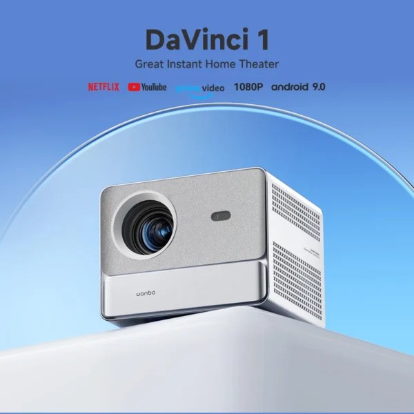 Projector with Android TV, Wanbo Davinci 1 4K Supported Projector with WiFi and Bluetooth, Auto Focus & Keystone - Imagem 3