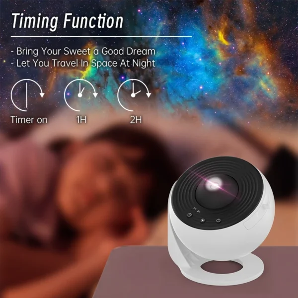 Projetor de galáxia de luz noturna Projetor de céu estrelado 360 ° Lâmpada planetária giratória para quarto infantil, presente de dia dos namorados, decoração de casamento - Imagem 3