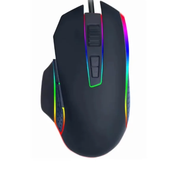 Mouse gamer com fio LED RGB com botões laterais 4800DPI para jogar gaming - mouse ergonômico PC computador gamer