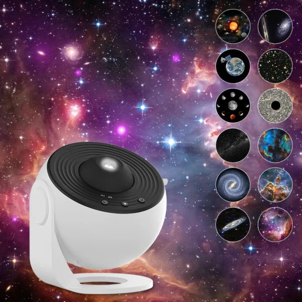 Projetor de galáxia de luz noturna Projetor de céu estrelado 360 ° Lâmpada planetária giratória para quarto infantil, presente de dia dos namorados, decoração de casamento