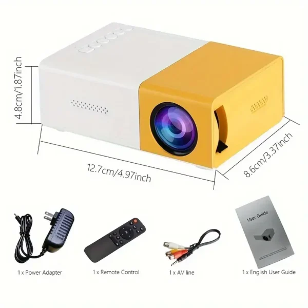 Projetor de home theater led pequeno projetor portátil ao ar livre 300 lumens home theater acampamento ao ar livre reunião de escritório - Imagem 6