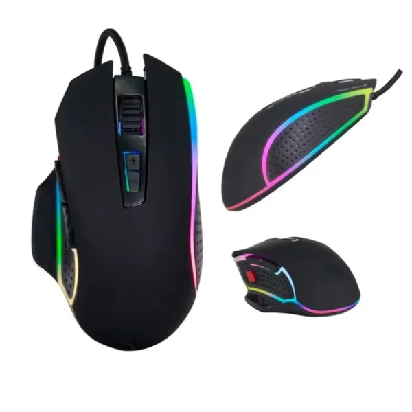 Mouse gamer com fio LED RGB com botões laterais 4800DPI para jogar gaming - mouse ergonômico PC computador gamer - Imagem 3