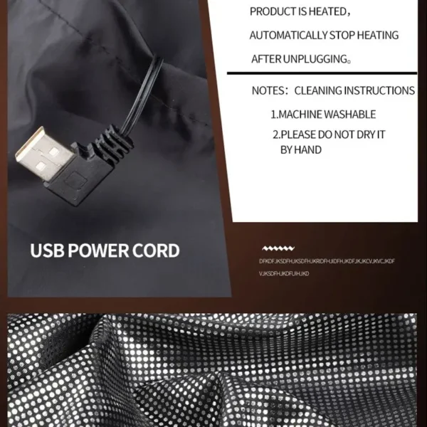 Casaco aquecido USB – Calor Instantâneo - Imagem 3