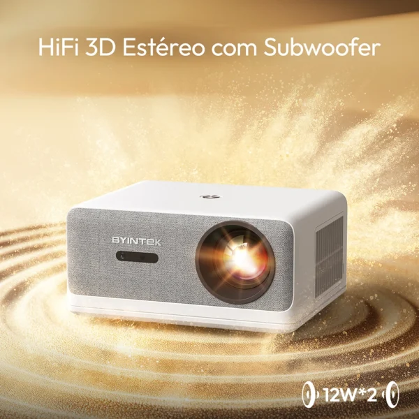 BYINTEK LOVE U14 Full HD 1080P Projetor 4K Inteligente Bluetooth WiFi 6 Suportado 1250ANSI Foco Automático Projetores de Cinema Home Theater - Imagem 3