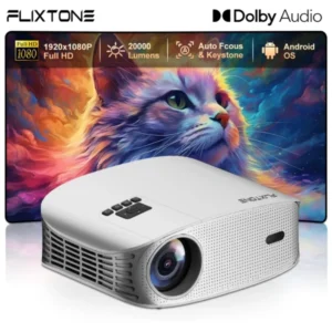 FlixTone D8W Beam Projetor 4K Vídeo Projetor Portátil Mini Foco Automático Casa Inteligente Full HD 1080P Home Theater Cinema Beamer
