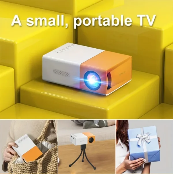 Suporta conexão HDMI, USB e usa projetor de alta definição YG300 home theater não ocupa projetor - Imagem 2