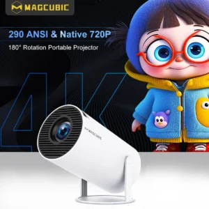 Transpeed 4K Wifi6 HY300 Pro Projetor Android 11 290 ANSI Dual WIFI Allwinner H713 BT5.0 720P Home Cinema Portátil ao ar livre