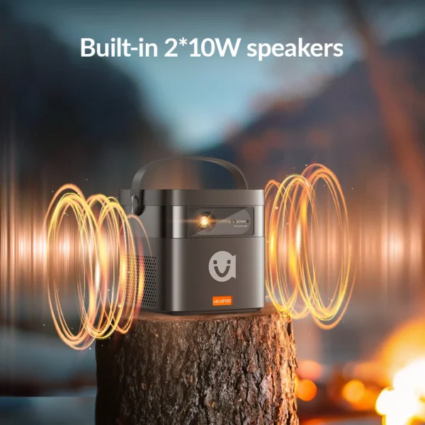 Vevshao v50 projetor portátil 4k 3d wifi full hd1080p alto-falantes embutidos 2x10w projetores de home theater com bateria de 15000mah - Imagem 3