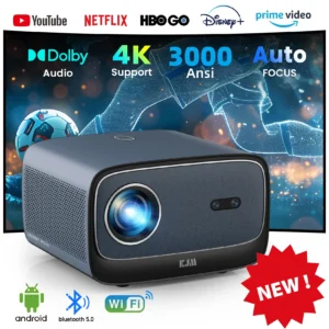 Fangor 3000ansi 4k projetor android 3 + 128g wifi projetor livre netflix hdr vídeo home theater beamer ao ar livre smart tv com memc