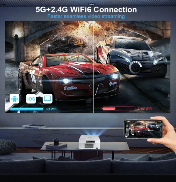 Thundeal projetor portátil tda7w android 13 wifi para 2k 4k full hd 1080p 3d projetor cinema em casa projetor de feixe de vídeo 2g 32g - Imagem 4