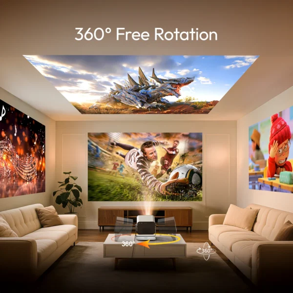 BYINTEK R90 Max Projetor 4K Full HD 1080P 2200 Anis Lumens Android 11.0 WiFi 6 Projetores de cinema em casa com foco automático - Imagem 5