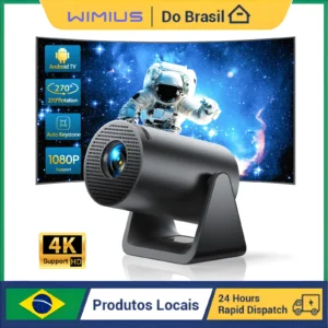 Mini projetor Wimius L1 com suporte a 1080P 300 ANSI Android 11 Wifi Bluetooth Projetor de filme portátil para áreas externas com Keystone automático para telefone/stick de TV/laptop
