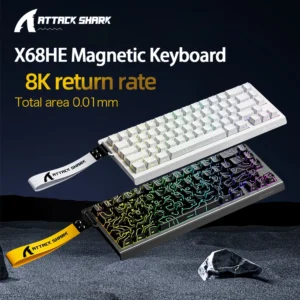 X68he ataque tubarão teclado magnético para jogos mecânico com fio para pro gaming 0.01mm gatilho rápido 8000hz socd/rs 0.125ms 128k taxa