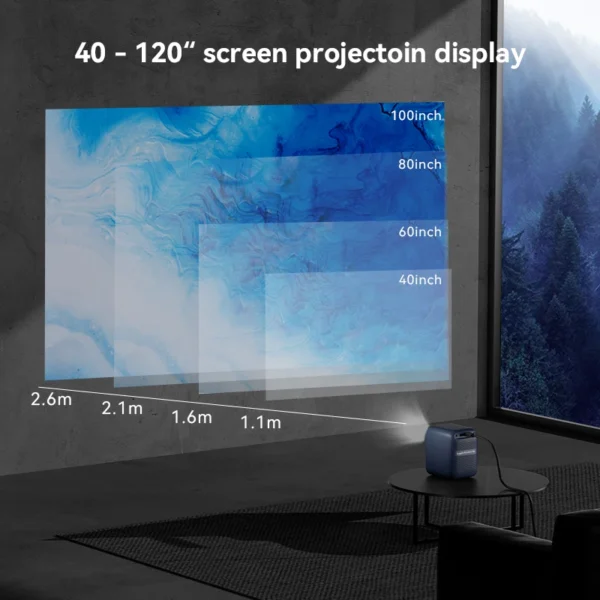 Wanbo novo projetor t2 max 1080p full hd android 9.0 mini wifi foco automático 450ansi projetor portátil som de alta fidelidade casa ao ar livre - Imagem 3