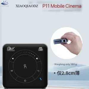 Xiaomiqiaodz portátil mini projetor 4k beamer 3d dlp usb 12v micro android bateria bolso recarregável wifi bluetooth móvel