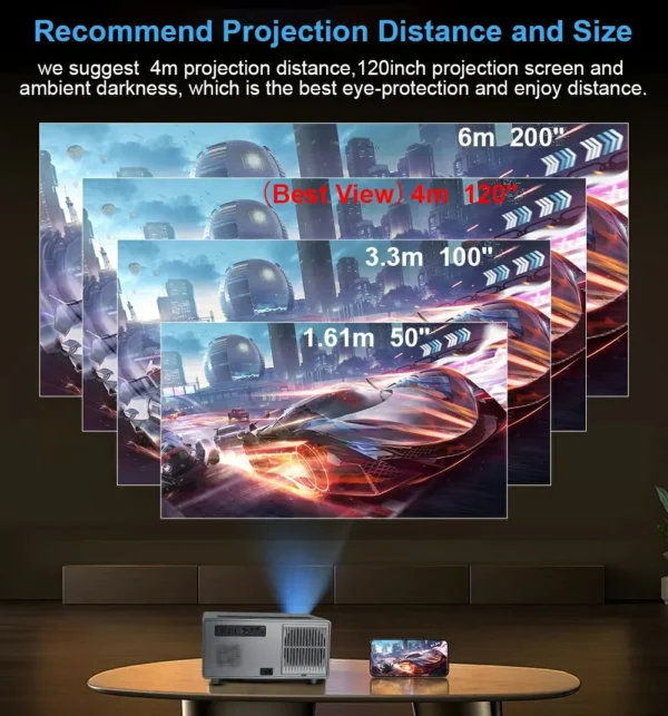 Pg600w nativo 1080p projetor android 4k 5g wifi foco automático projetor de vídeo 3d inteligente cinema em casa filme ao ar livre pk dlp beamer - Imagem 5