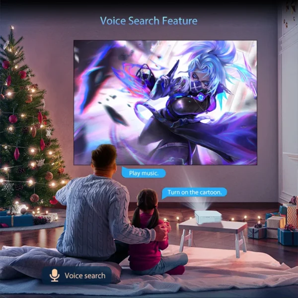 Voxflix m25 projetor de jogo 1080p suporte 4k baixo atraso 39ms para jogos wifi hd bluetooth mesma tela 2800 ansi android tv beamer - Imagem 3