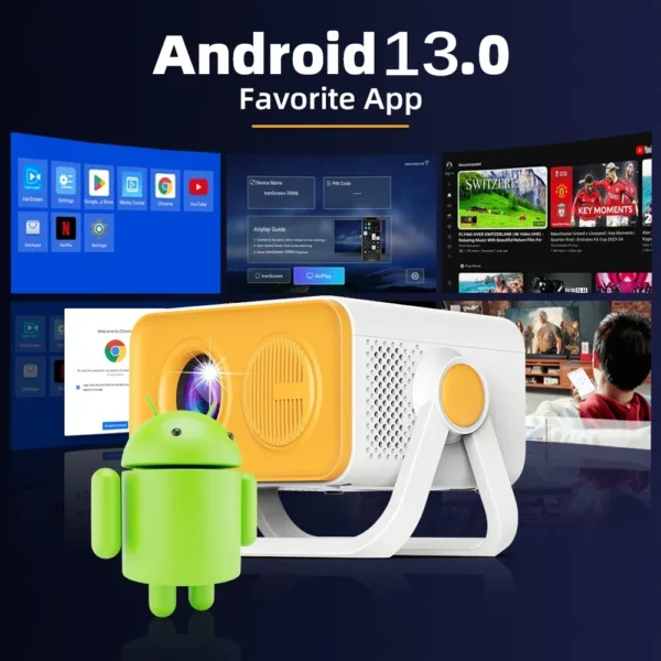 650ANSI HT23 PRO 4K Projetor Portátil Nativo 1080P Foco Automático Correção Keystone Android 13 BT5.2 WIFI 6 Home Cinema - Imagem 2
