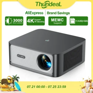 ThundeaL TD98Pro 2K 4K Full HD 1080P Projetor portátil Foco automático Android WiFi Home Cinema Jogo ao ar livre Projetor de feixe de vídeo 3D projetor 4k projetor portátil projetor 4k portátil placa de vídeo projetor
