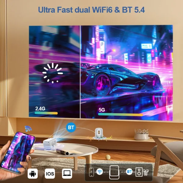 Thundeal 4k full hd pg370 mini projetor android foco automático casa inteligente reunião teatro 450ansi projetor de feixe portátil pk hy320 - Imagem 4