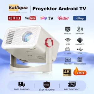 KaiAqua HT23 PLUS Android 13.0 Smart WiFi 6G 4K Full HD 1080P LCD LED Projetor Auto Focus Vídeo Home theater Proyectores Novo