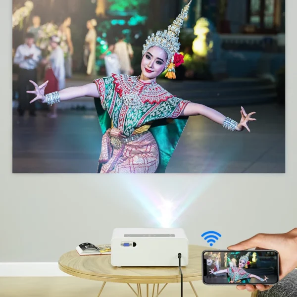 Wzatco w1 1920*1080p 4k projetor led wifi inteligente 9.0 android proyector home theater media player de vídeo 6d keystone jogo beamer - Imagem 2