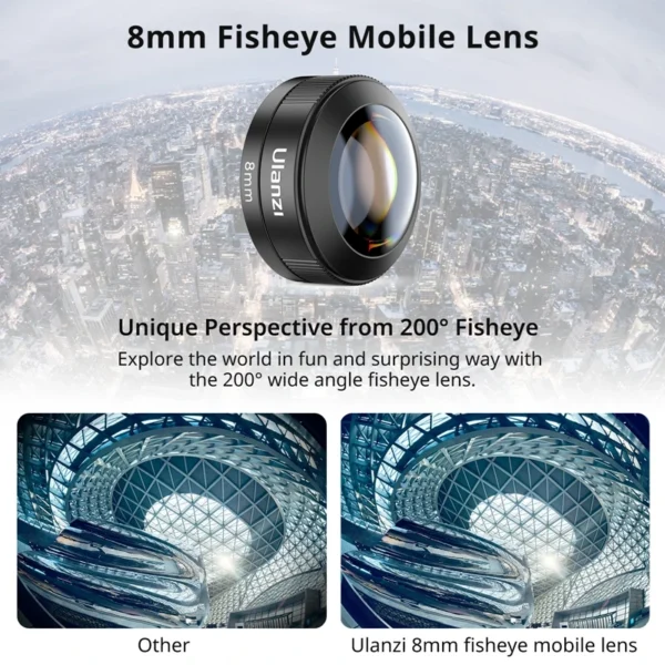 Ulanzi Lente Móvel Universal 75mm Macro/8mm Fisheye/16mm Grande Angular/60mm Telefoto Lente de Telefone para Fotografia Videografia - Imagem 5