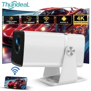 ThundeaL TD80W Android WiFi Mini Projetor 4K 450Ansi Full HD 1080P Projetor 3D Smart TV Home Cinema Vídeo Projetor Portátil