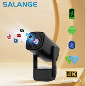 Salange K2 Projetor Inteligente Android11 ​​Embutido 5200mAh Bateria Suporte de Energia Móvel WIFI Bluetooth5.2 Foco Automático Portátil Externo Filme 4K