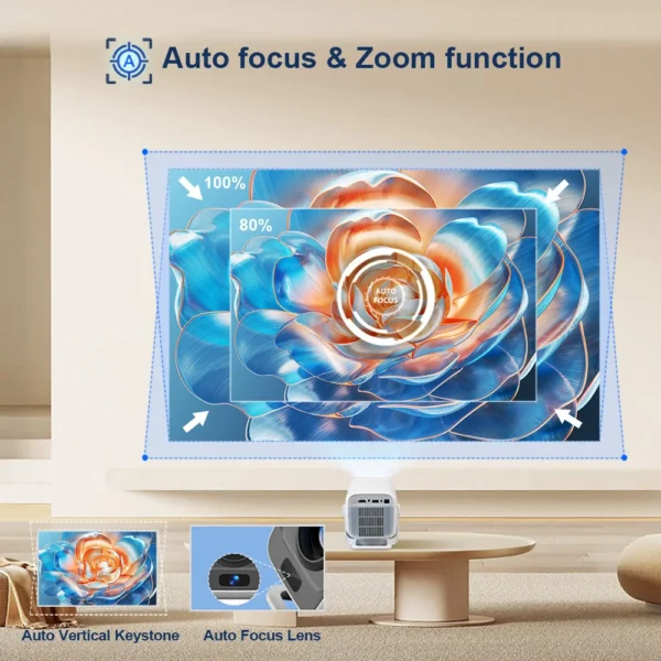 Thundeal 4k full hd pg370 mini projetor android foco automático casa inteligente reunião teatro 450ansi projetor de feixe portátil pk hy320 - Imagem 3