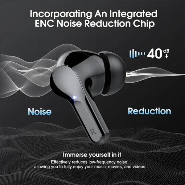 Novos fones de ouvido sem fio estéreo alta fidelidade bt5.3 com cancelamento ruído enc 48h display led fones ip7 à prova dip7 água - Imagem 5