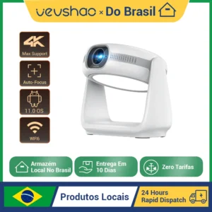 Vevshao A10 Projetor inteligente Android 11.0 1080P com lâmpada WiFi 5G Projetores portáteis Suporte 4K Projetor de cinema em casa de vídeo HD
