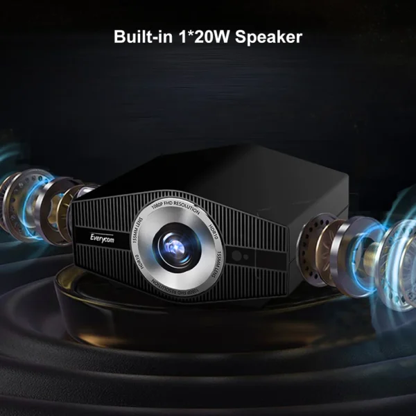 Everycom YG710W Projetor Full HD 1080P 4K Android 12 WiFi 6 Projetores de home theater com foco automático Projetor de vídeo para reuniões de filmes - Imagem 5