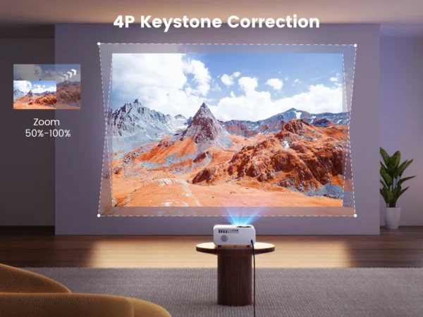 Projetor Wimius P63 Nativo 1080P 1000ANSI Android 9.0 Projetores WiFi 6 e 4P Keystone Projetor portátil para home theater - Imagem 8