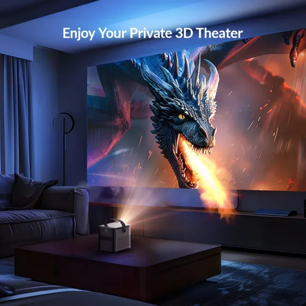 BYINTEK 4K 1080P Projetor U80 Max 3D Cinema Android 11.0 WiFi Mini Projetor DLP de vídeo portátil para home theater com bateria - Imagem 5