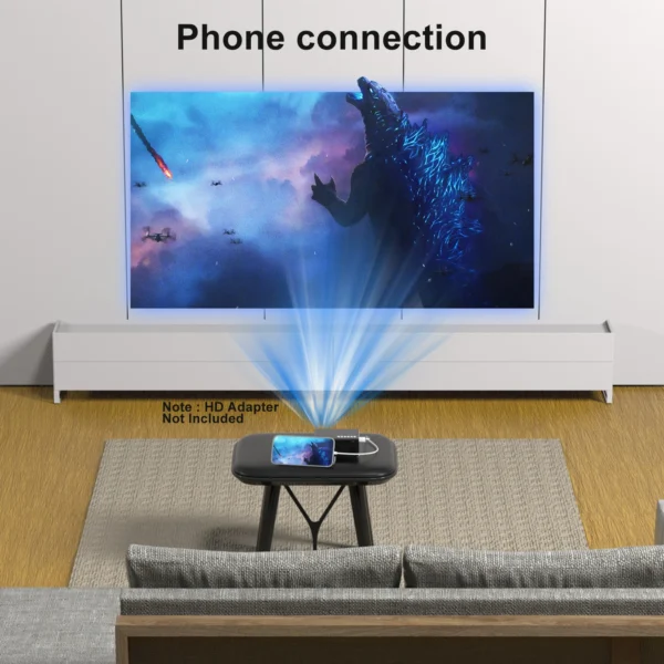 Salange j9c projetor inteligente android9 home theater wifi suporte banco de potência do telefone móvel 720p atualização filme ao ar livre yg300 crianças presente - Imagem 3