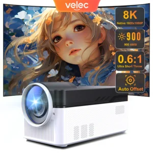 Velec Ultra Short Throw HY450 Projetor 900ANSI 8K 4K 1080P Auto Offset Foco Eletrônico Allwinner H716 BT5.4 Assistente de Voz