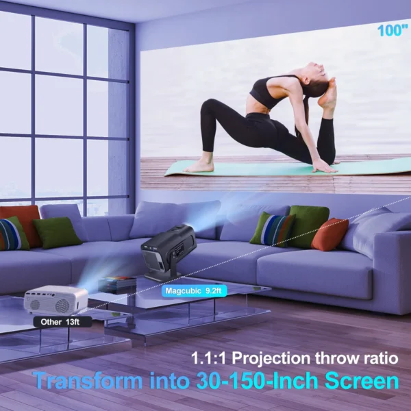Magcubic 4K Android 11 Projetor Nativo 1080P 390ANSI HY320 Dual Wifi6 BT5.0 1920*1080P Cinema Projetor portátil atualizado HY300 - Imagem 5