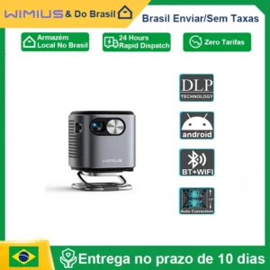 Wimius dlp mini projetor 1080p hd suportado 400ansi android tv wifi bluetooth projetor de bolso portátil ao ar livre com bateria