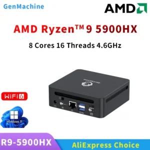 GenMachine Mini PC 5900HX Windows 11 Ryzen DDR4 3200Mhz 3,2GHz até 4,6GHz WIFI6 Mini Computador para jogos DIY PC Gamer Gaming