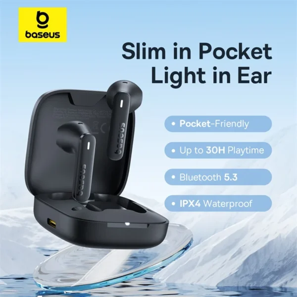 Coleção AliExpress Baseus Bowie E16 Fone De Ouvido Sem Fio Bluetooth 5.3 Fones De Ouvido, Bateria 30H Longa, IPX4 Impermeável, Fone De Ouvido Sem Fio Verdadeiro - Imagem 3
