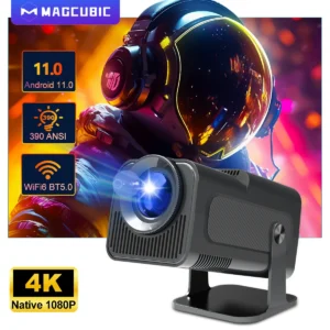 Magcubic 4K Android 11 Projetor Nativo 1080P 390ANSI HY320 Dual Wifi6 BT5.0 1920*1080P Cinema Projetor portátil atualizado HY300